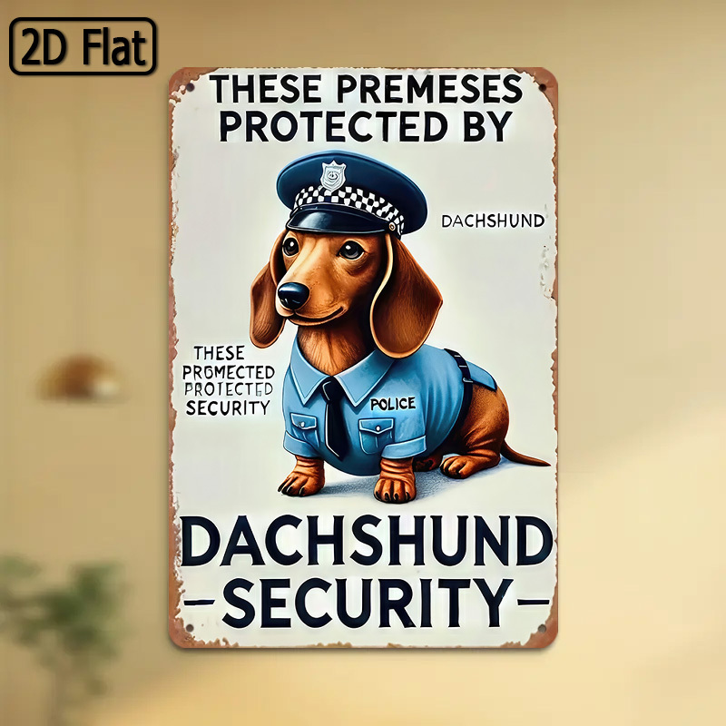 Home Security Outdoor - لافتة أمان معدنية مضحكة على شكل