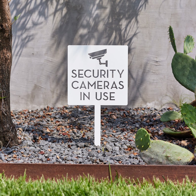 Home Yard Security Cameras - لافتة تحذيرية للكاميرات الأمنية - لافتة