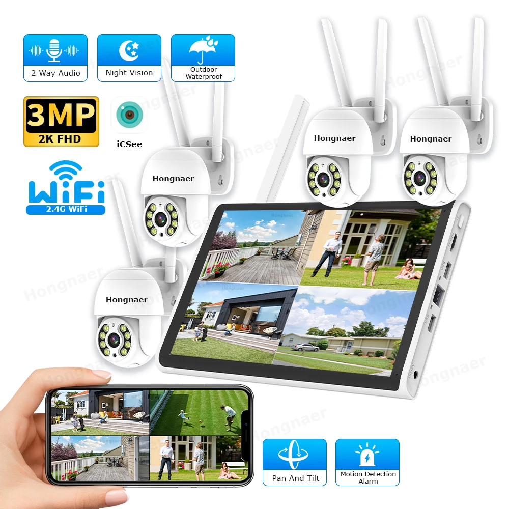 Home Security With Cameras - نظام كاميرات مراقبة لاسلكي من هونغناير