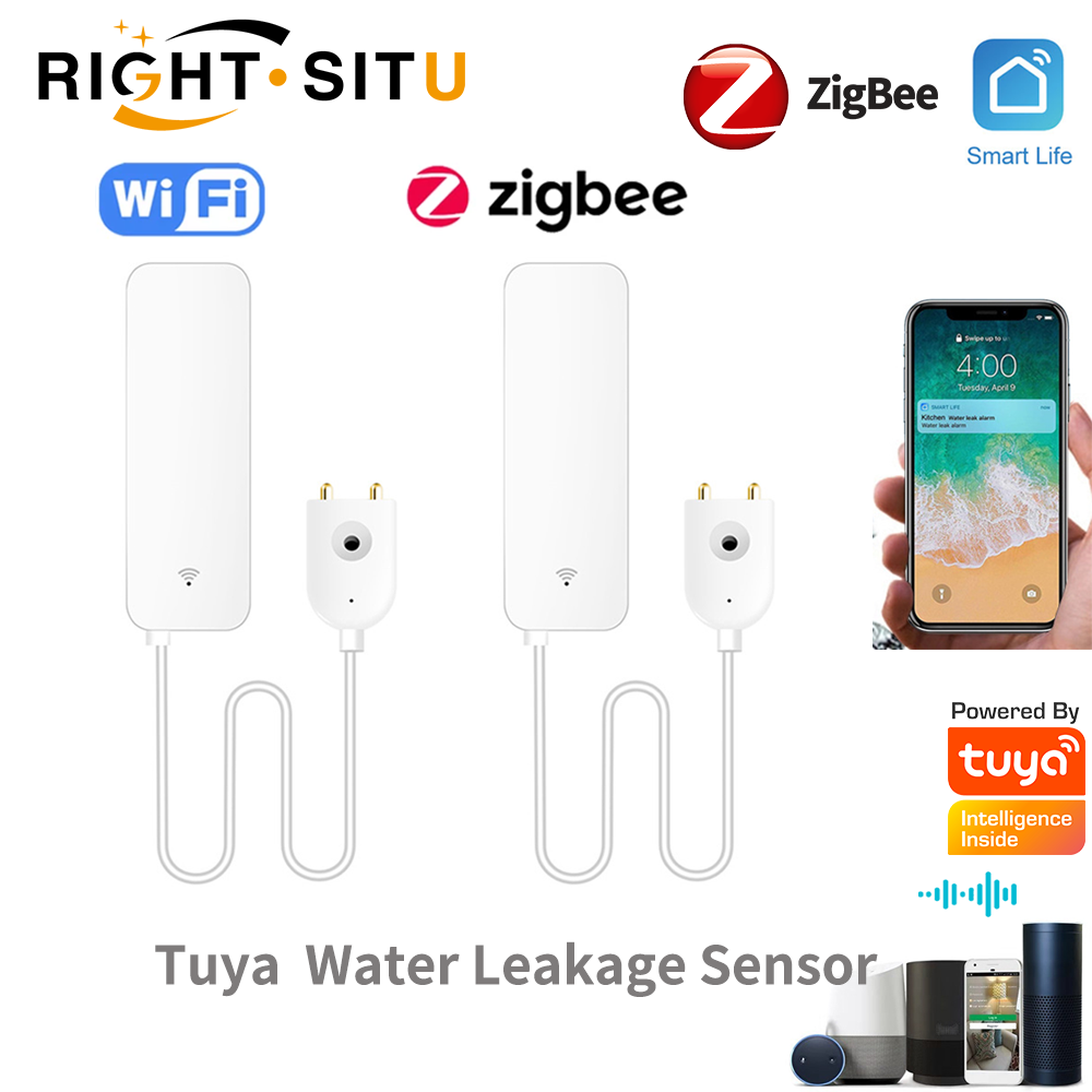 Home Security Tools - Tuya WiFi مستشعر تسرب المياه، كاشف