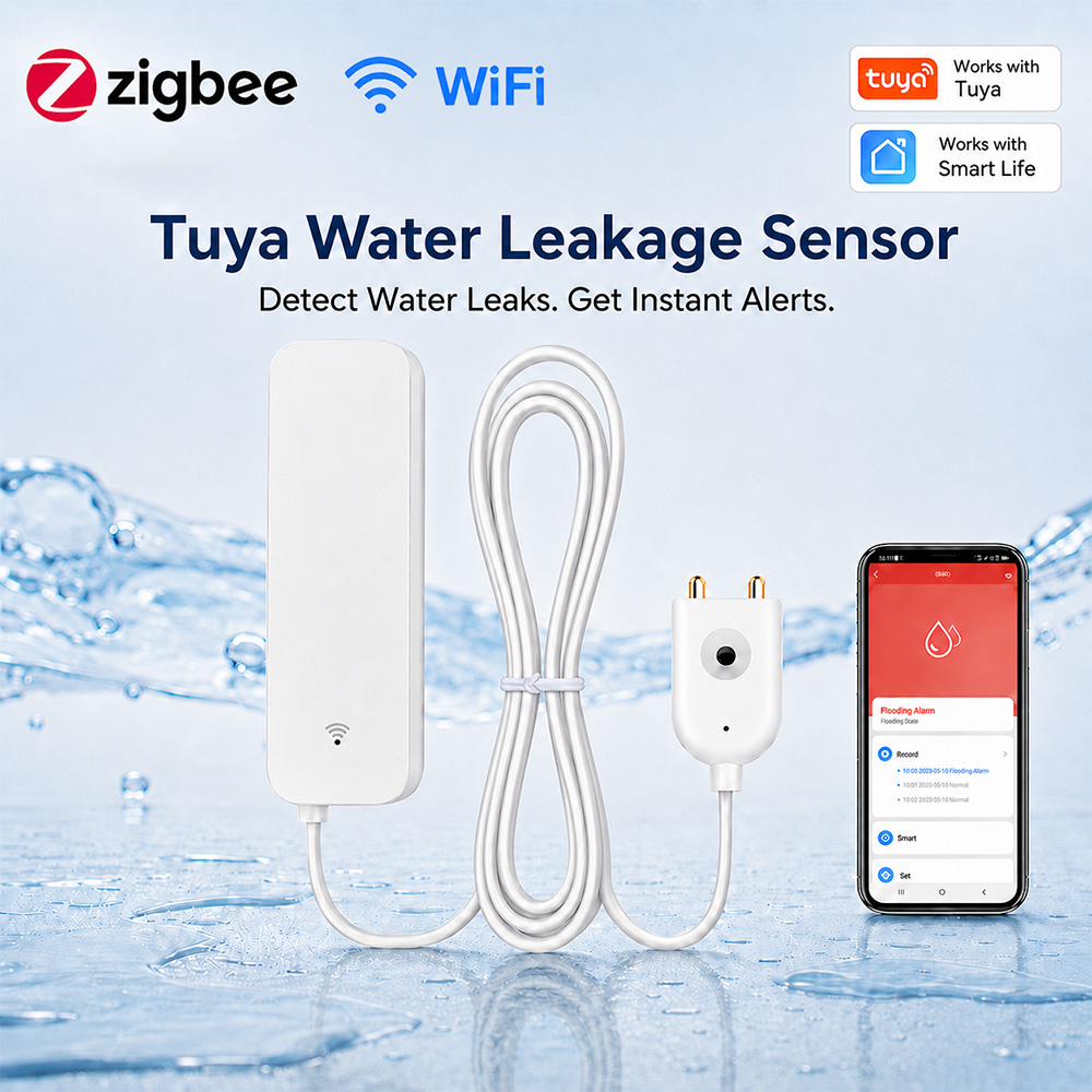 Home Security Tools - جهاز استشعار تسرب المياه بتقنية ZigBee