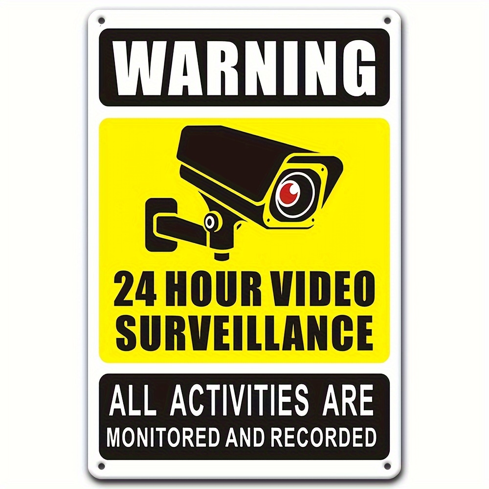 Home Security Outdoor - علامة تحذير للمراقبة بالفيديو لمدة 24/7