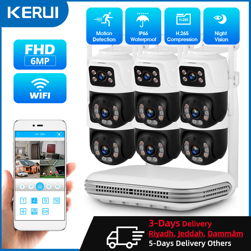 Home Security Kit - KERUI للماء 6MP HD اللاسلكية عدسة