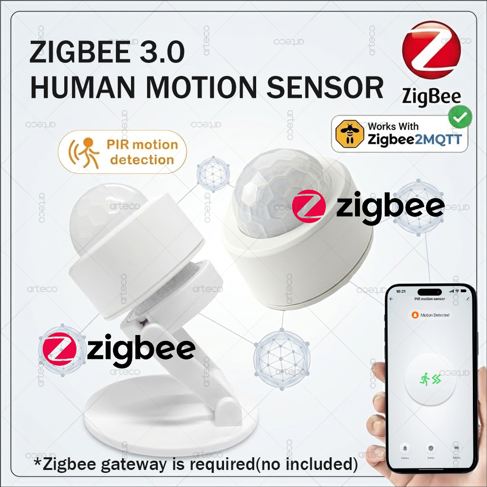 Home Security Tools - مستشعر حركة صغير بتقنية Zigbee 3.0،