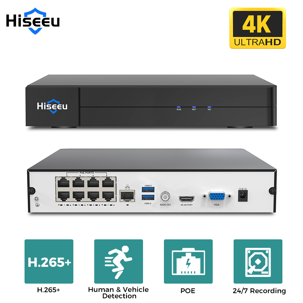 Hiseeu 8CH 4K PoE NVR شبكة مسج - مراجعة Home Security With Cameras وسعره