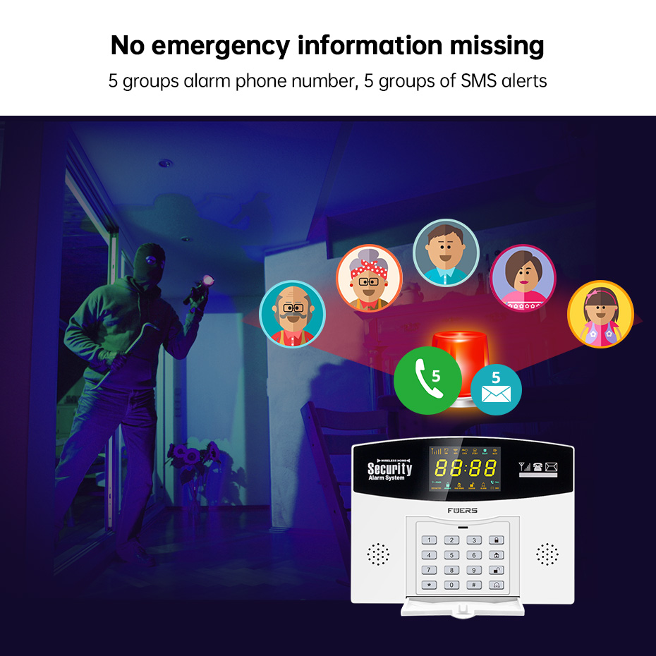Fuers Tuya نظام إنذار ذكي عدة  - مراجعة Home Security Phone Number وسعره