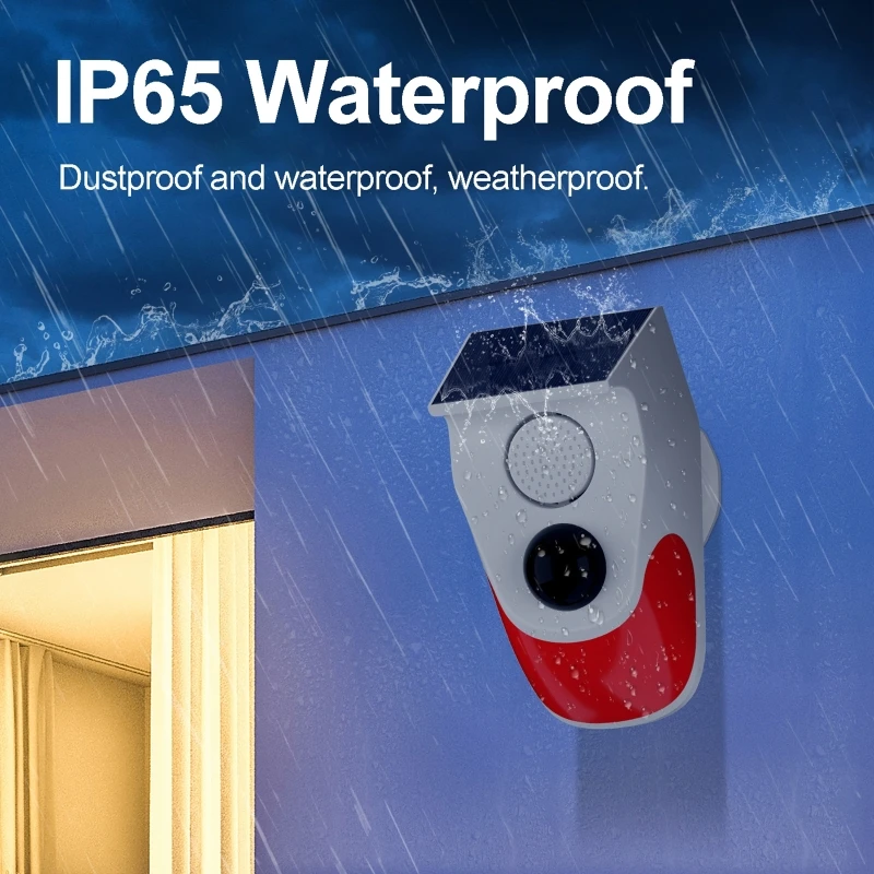 إنذار ضوء الصوت بالطاقة الشمسي - مراجعة Alarm Siren Outdoor وسعره