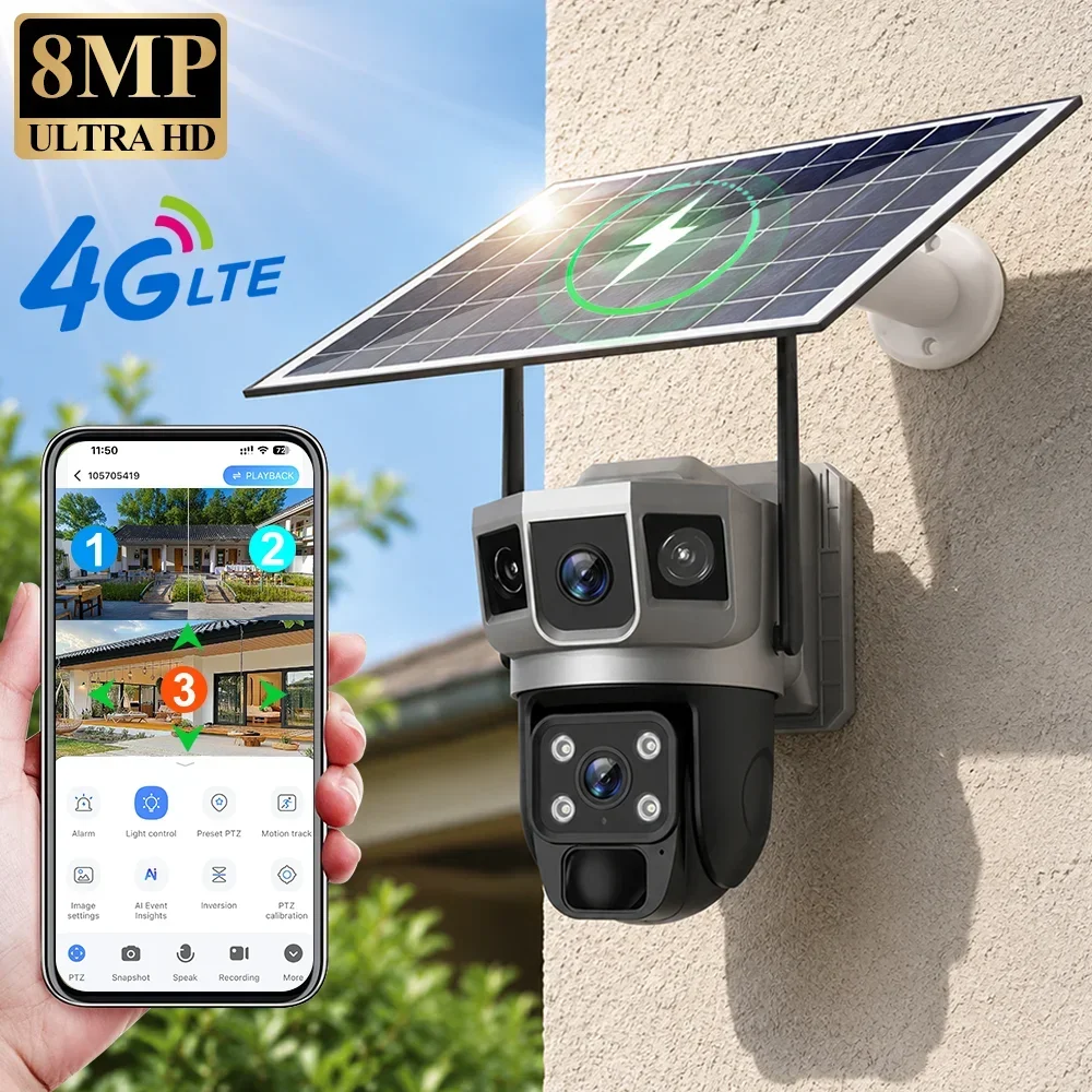 كاميرا V380 بدقة 4K مع 3 شاشات - مراجعة Home Security Camera Installation وسعره