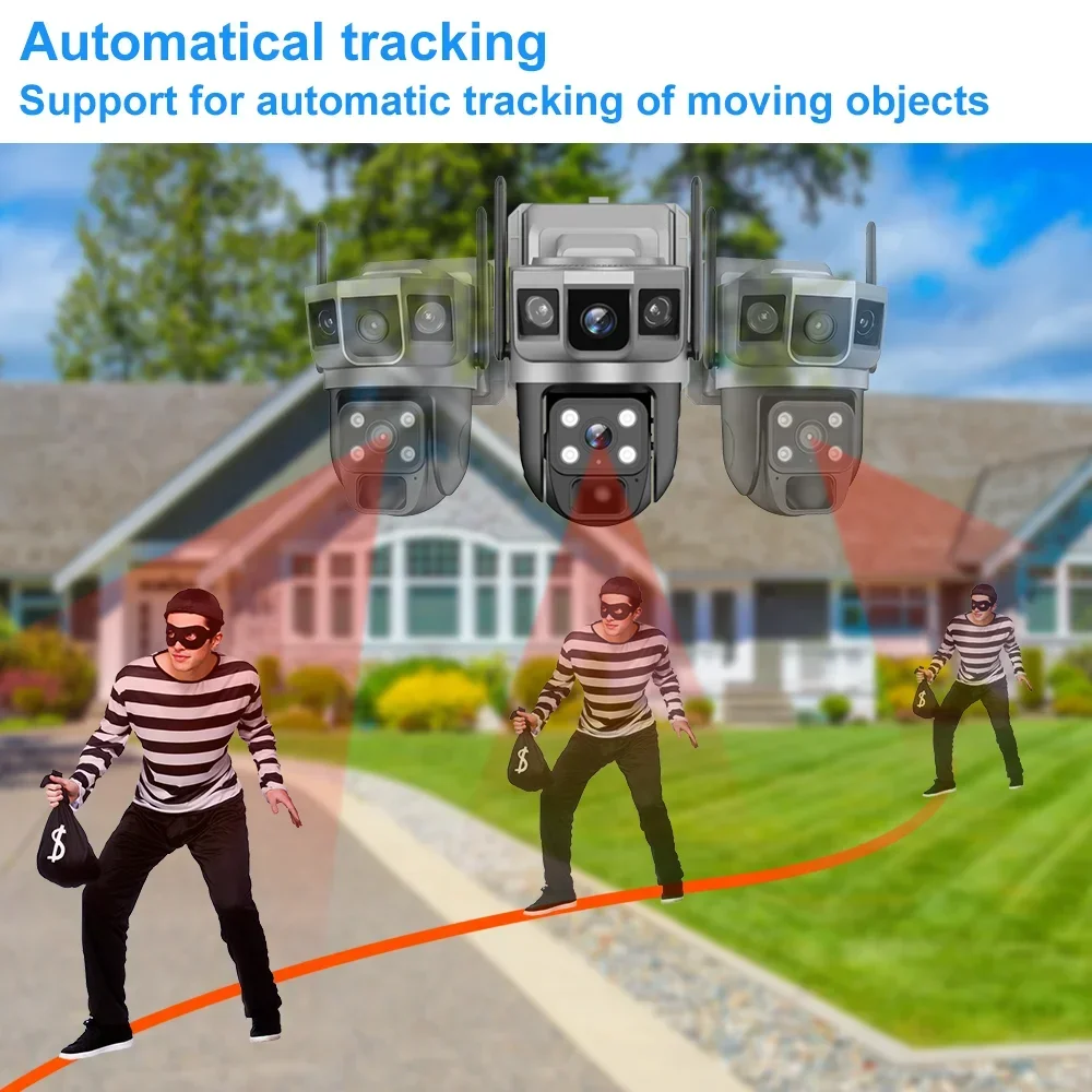 كاميرا V380 بدقة 4K مع 3 شاشات - مراجعة Home Security Camera Installation وسعره