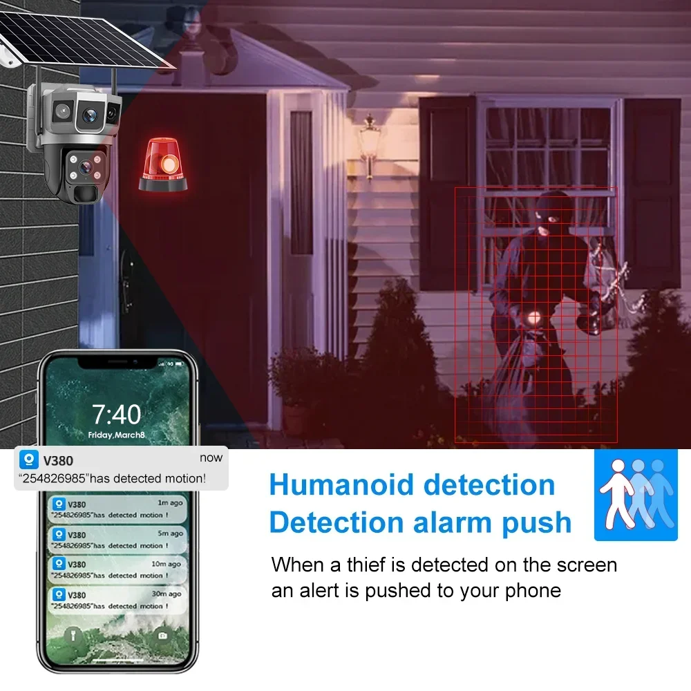 كاميرا V380 بدقة 4K مع 3 شاشات - مراجعة Home Security Camera Installation وسعره