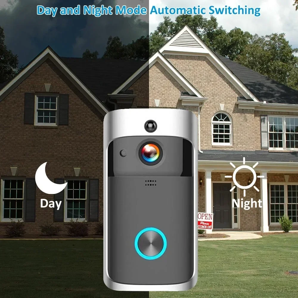 جرس باب ذكي لاسلكي بدقة 720P م - مراجعة Home Security Camera Installation وسعره