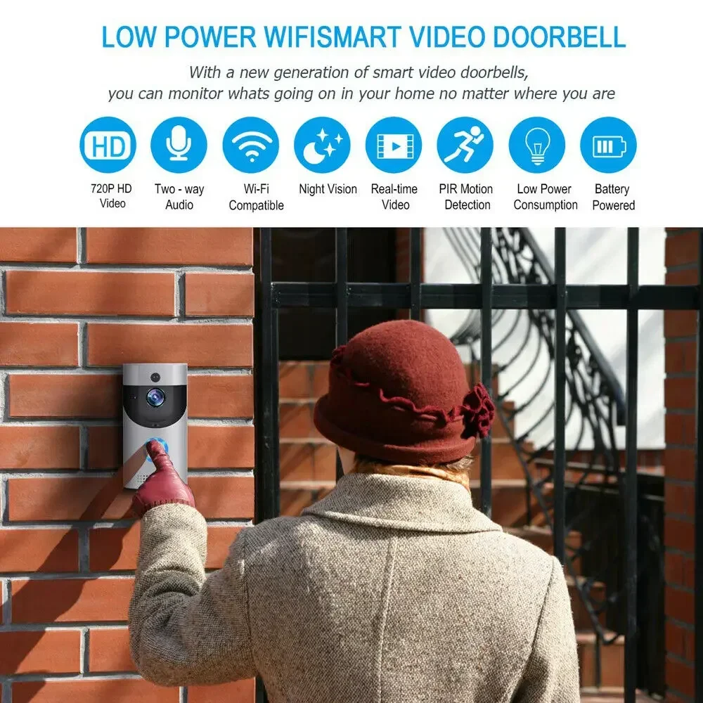 جرس باب ذكي لاسلكي بدقة 720P م - مراجعة Home Security Camera Installation وسعره