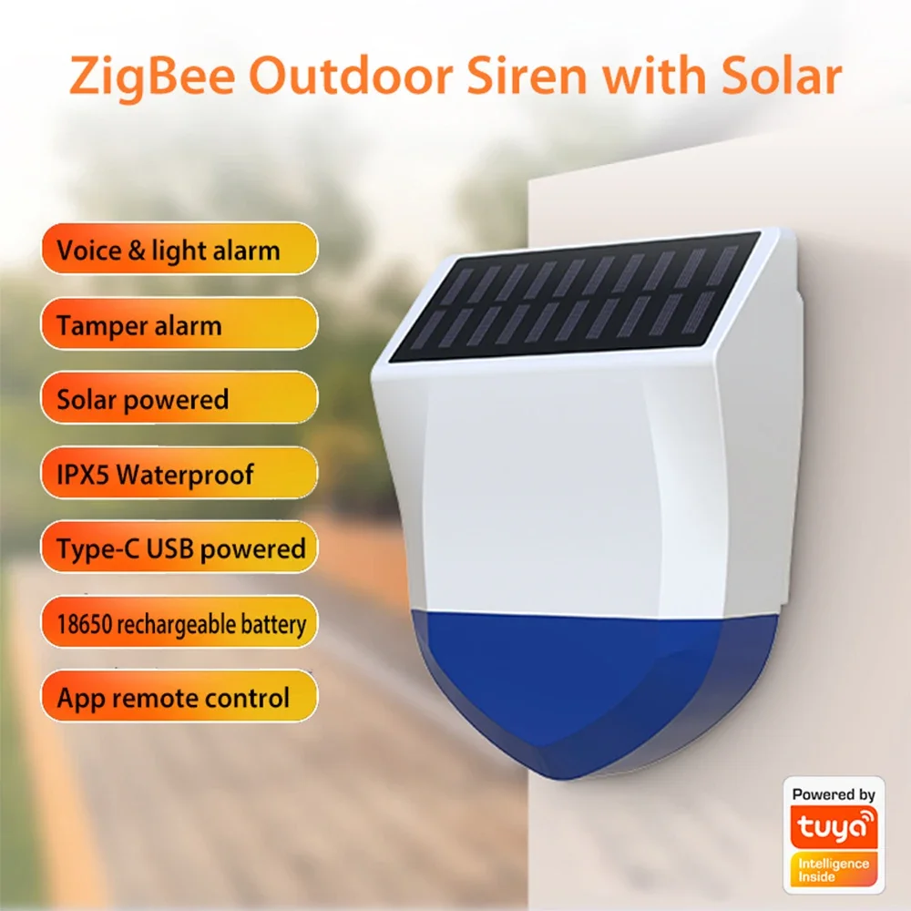 Tuya Smart Zigbee/Wifi صفارة ا - مراجعة Alarm Siren Outdoor وسعره